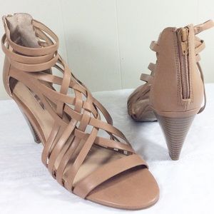 I.N.C. - Light Brown/Tan Strappy Peep Toe Heels